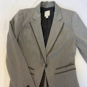 Halogen Light Grey Blazer with Dark Grey Piping Size 2